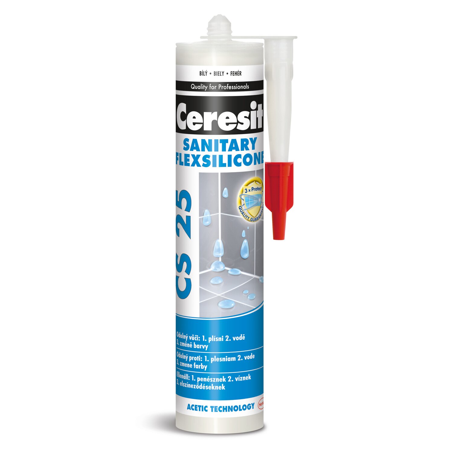 Ceresit sanitární silikon CS 25 Sanitary bílá 280 ml