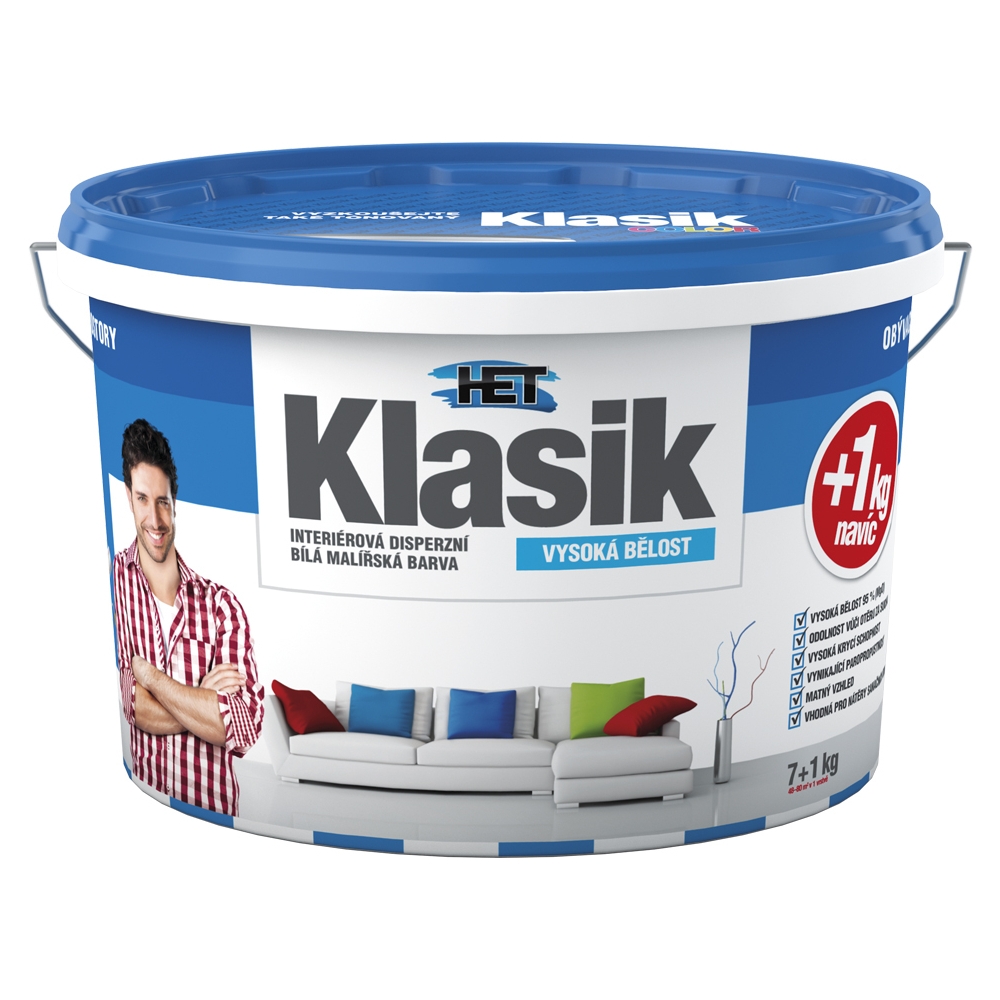 HET malířská barva Klasik bílá 7+1 kg