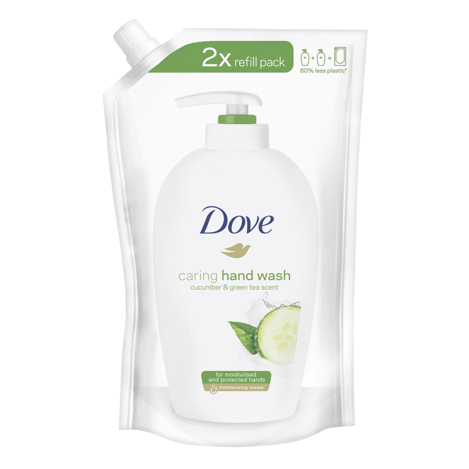 Dove tekuté mýdlo náhradní náplň Caring Hand Wash Cucumber Green Tea Scent 500 ml