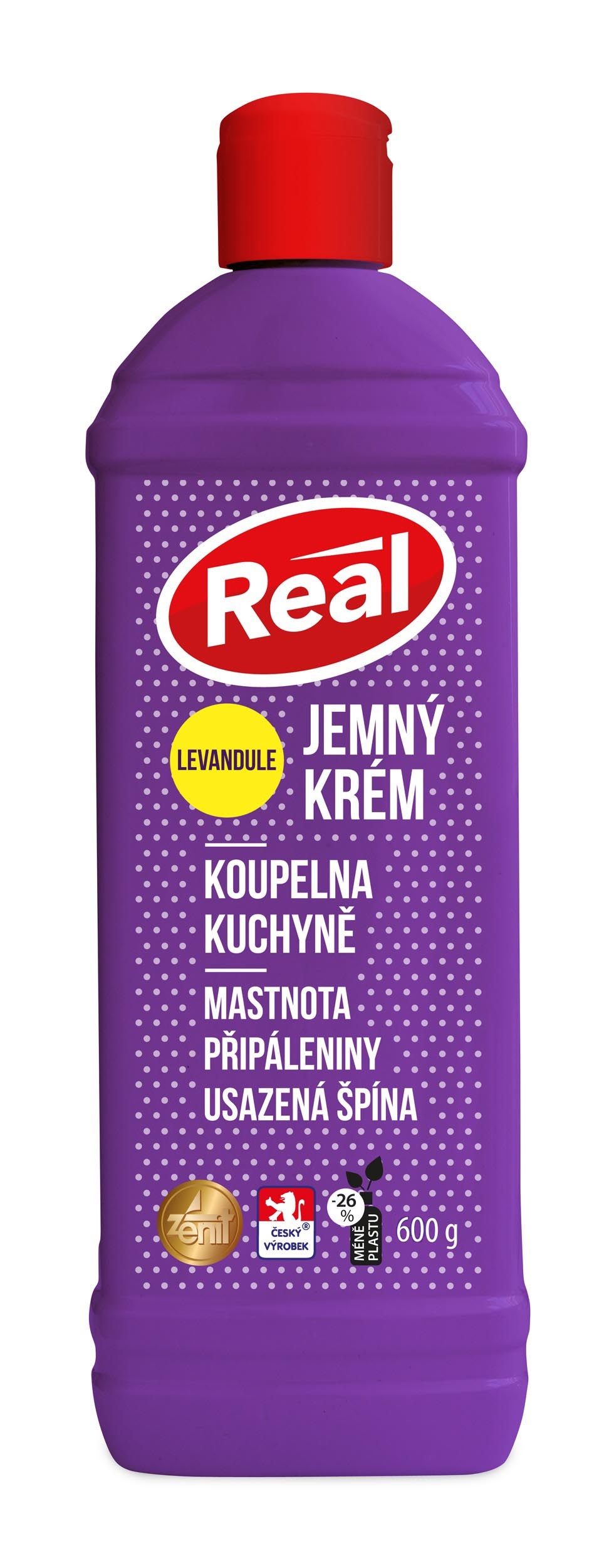 Real jemný čisticí krém Levandule Koupelna Kuchyně 600 g