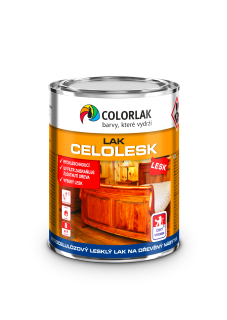 Colorlak nitrocelulózový lesklý lak na dřevěný nábytek Celolesk C1037 bezbarvý lesk 3,5 l