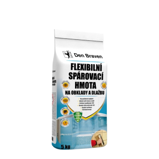 Den Braven flexibilní spárovací hmota na obklady a dlažbu světle šedá manhattan 2000 g