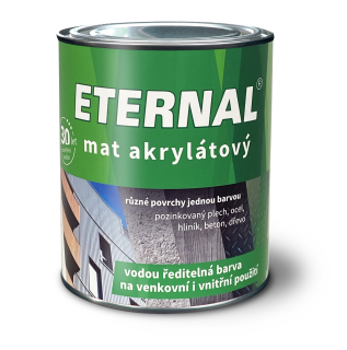 Eternal mat akrylátový univerzální barva na dřevo, kov, beton 13 černá 700 g