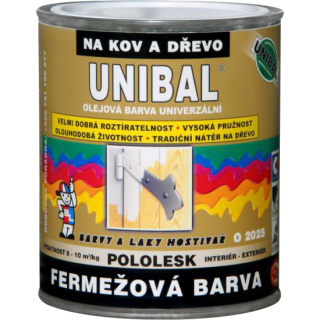 Unibal olejová univerzální fermežová barva na kov a dřevo Unibal O2025 bílá (1000) 1 kg