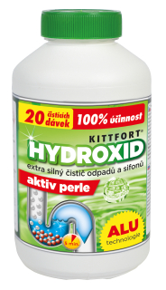 Kittfort hydroxid sodný extra silný čistič odpadů a sifonů Aktiv Perle Alu Technologie 1000 g