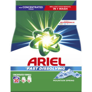 Ariel prací prášek Fast Dissolving Mountain Spring 20 praní 1100 g