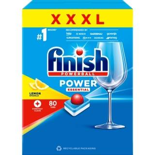 Finish tablety do myčky Powerball Power Essential Lemon Sparkle 80 ks