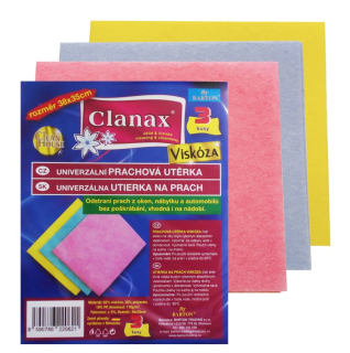 Clanax univerzální prachová utěrka Viskóza 38x35 cm 3 ks (mix barev)