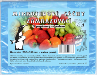 Mikroténové sáčky zamrazovací s popisovým polem 250x350mm 40ks