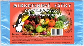 Mikroténové sáčky zamrazovací s popisovým polem 300x400mm 40ks