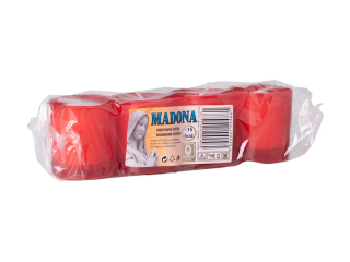 Madona lisované hřbitovní svíčky 15 hodin červené 4x55 g