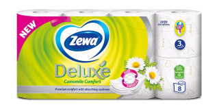 Zewa toaletní papír 3 vrstvý Deluxe Camomile Comfort 150 útržků 8 ks