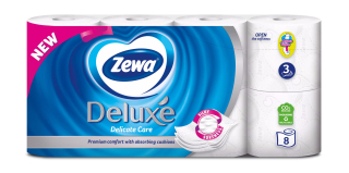 Zewa toaletní papír 3 vrstvý Deluxe Delicate Care 150 útržků 8 ks