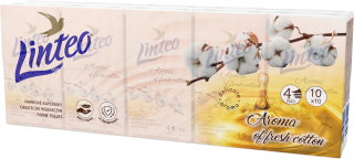 Linteo papírové kapesníky 4 vrstvé Aroma Of Fresh Cotton 10x10 ks