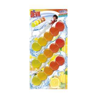 Dr. Devil závěs do WC Bicolor 5Ball Lemon Fresh 3x35 g