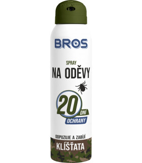 Bros spray na oděvy odpuzuje a zabíjí klíšťata 20 dní ochrany 90 ml